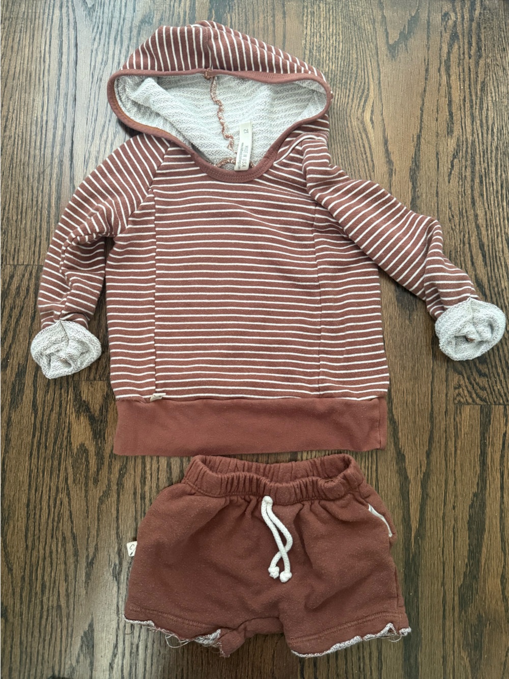 Childhoods Clothing Boy Short & Hoodie Matching Set - Rust